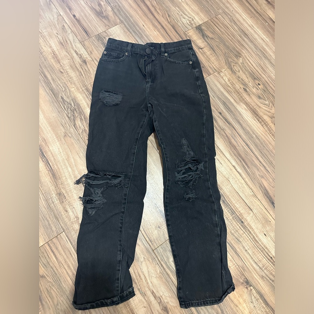GARAGE Vintage Straight Black Jeans
